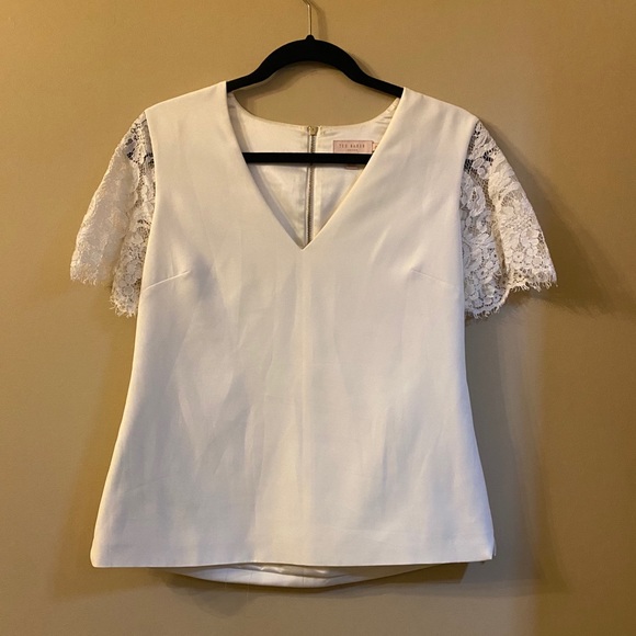 Ted Baker Lace Sleeve Top - Picture 1 of 4